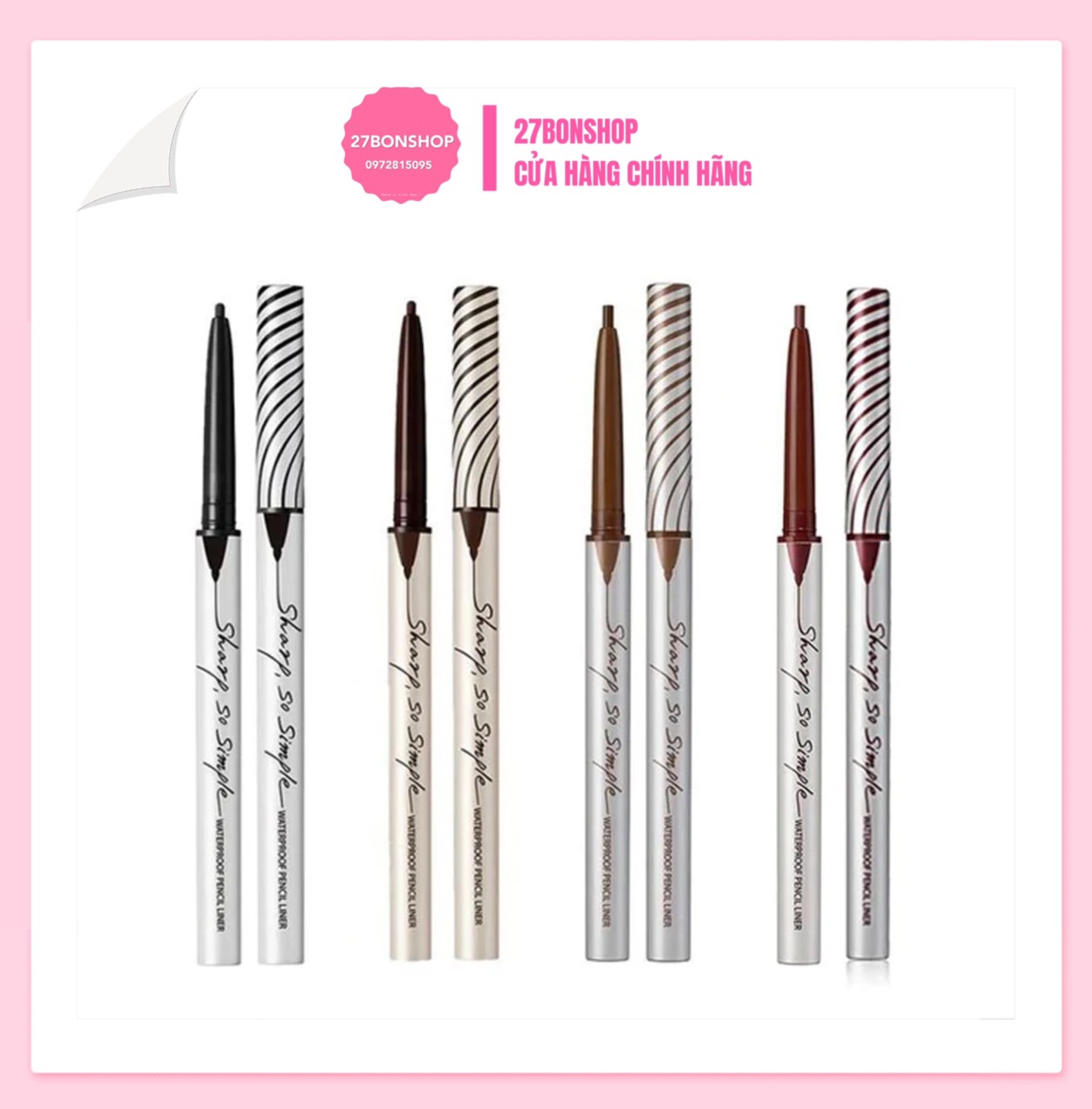 Chì Kẻ Mắt C.lio Sharp So Simple Waterproof Pencil Liner