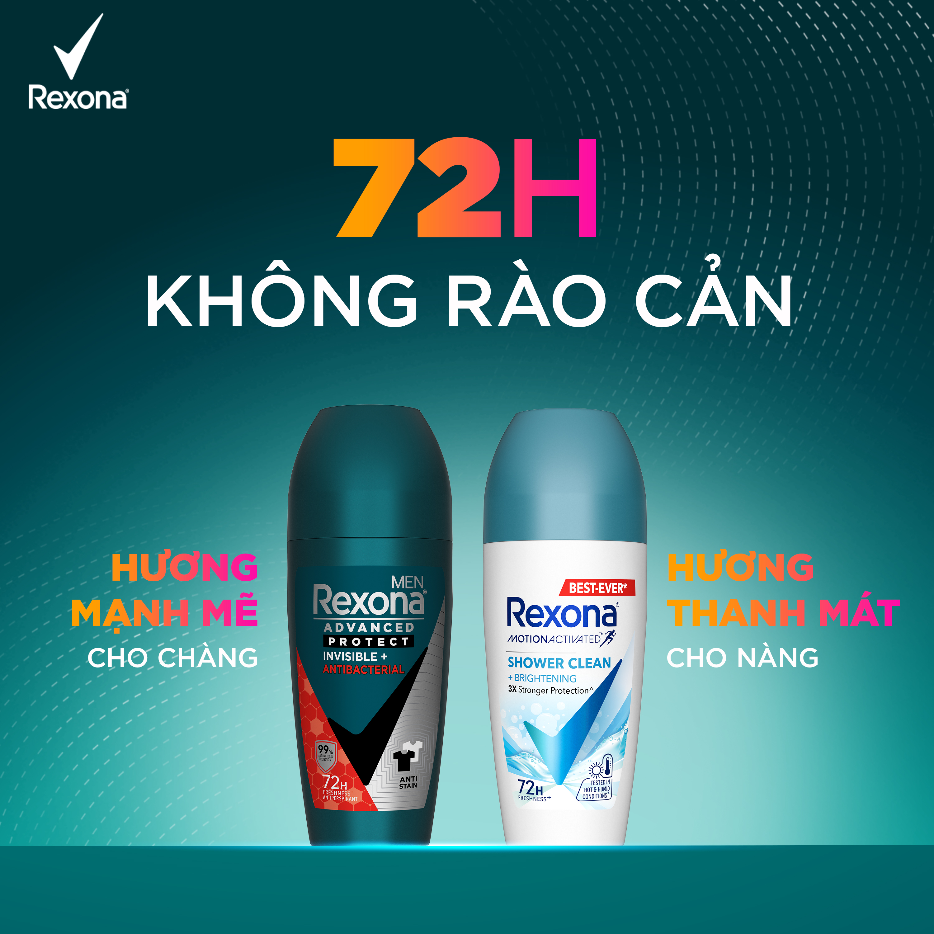 Lăn khử mùi Rexona Women 72H khô thoáng mát lạnh dành cho nữ 45 ml