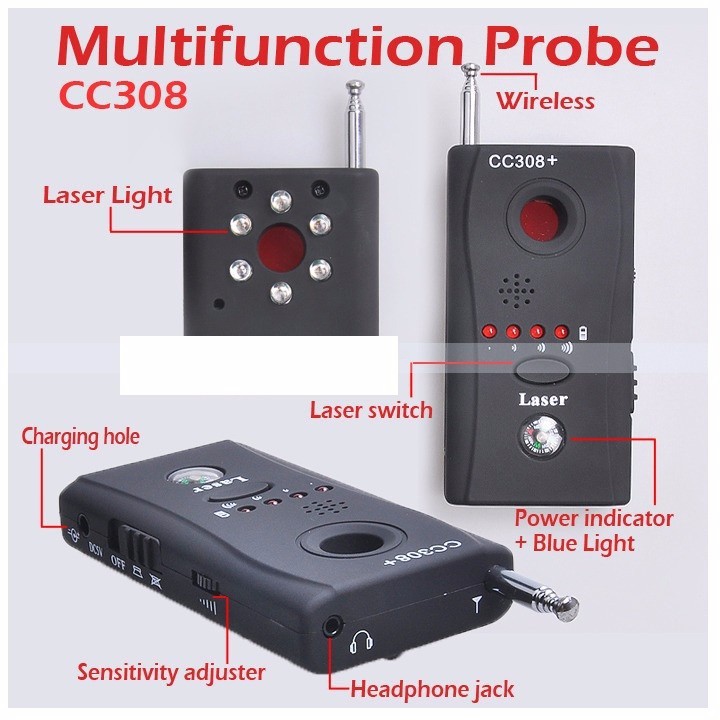 Thiết bị phát hiện camera và máy ghi âm CC308+