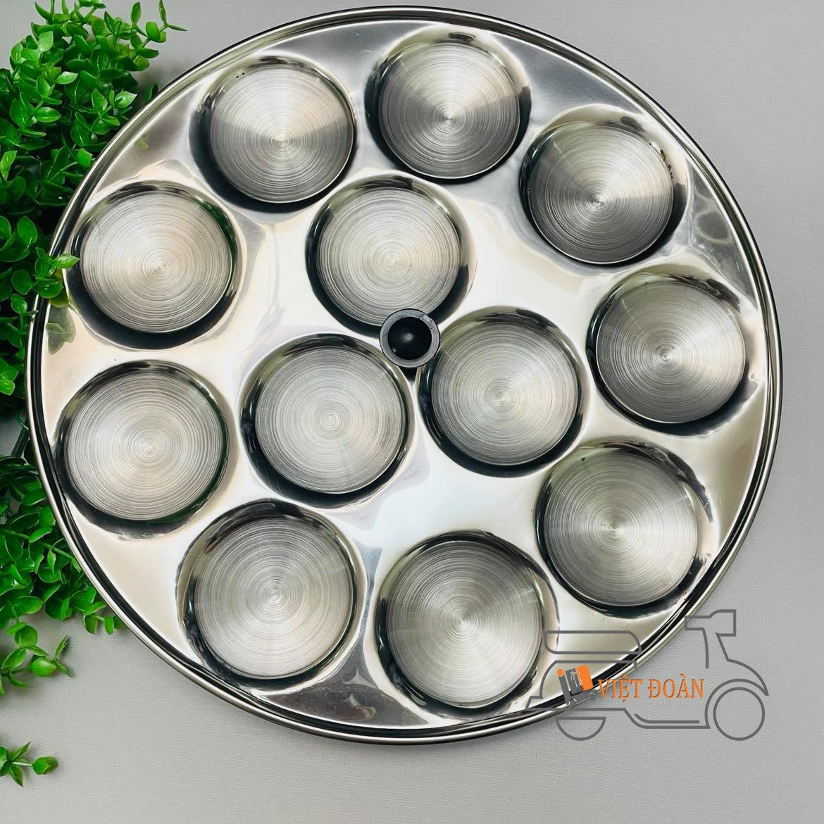 Khuôn Bánh Bèo, Bánh Bò  - Inox tiện lợi có nút cầm chống nóng - Nhiều Kích Cỡ