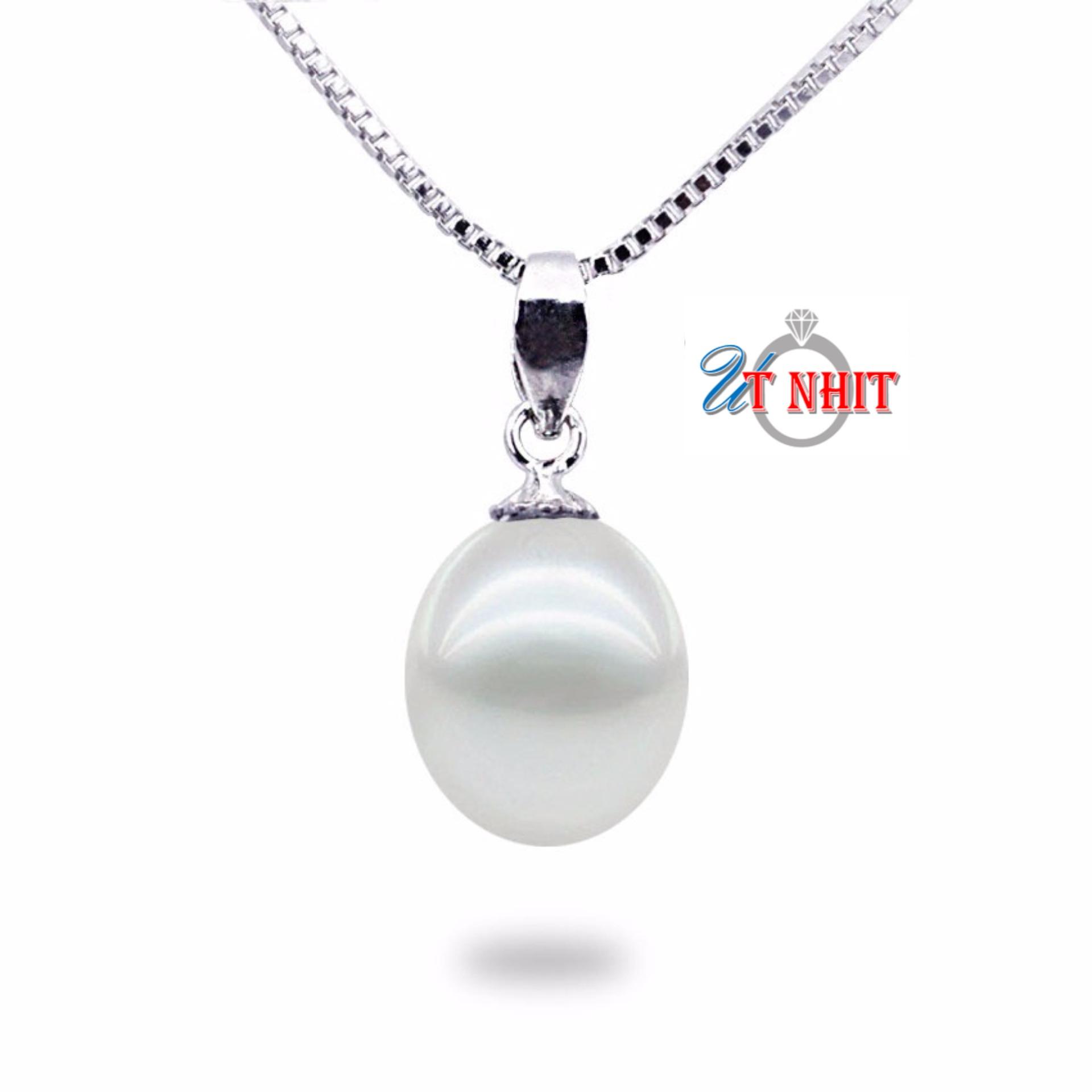 Mặt dây chuyền chuôi bạc ngọc trai thật giọt 8li