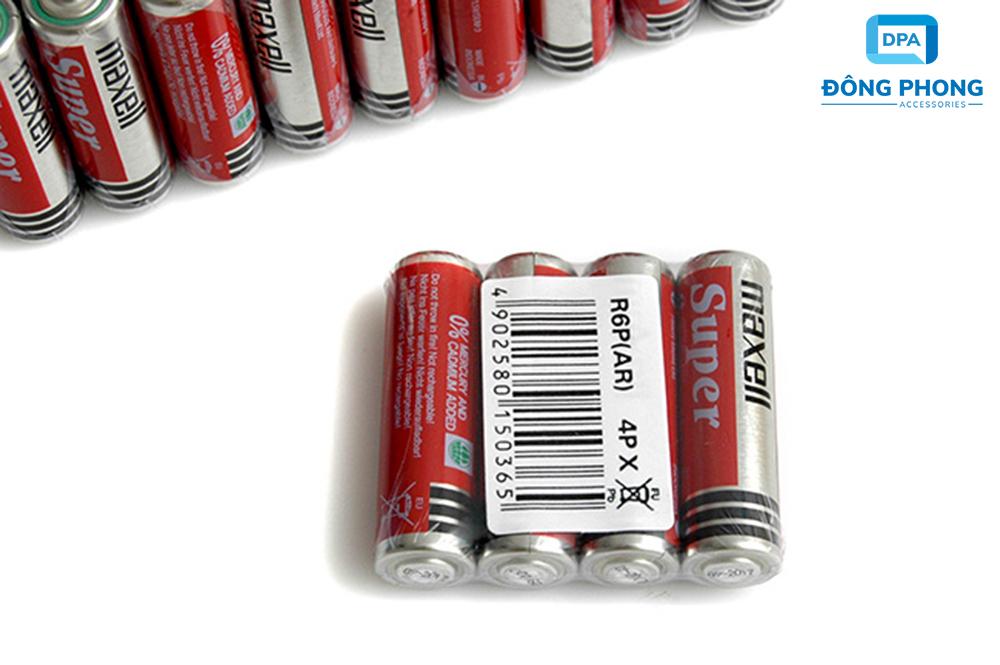 Vỉ 4 Viên Pin Tiểu Maxell AA Chính Hãng