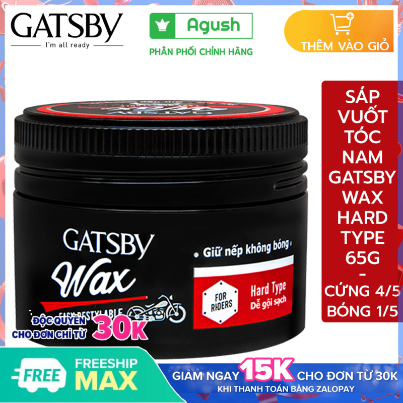 Sáp vuốt tóc nam cứng thơm Gatsby chính hãng giữ nếp Easy Restylable Wax Hard Type 65g giá rẻ tạo kiểu dễ dàng cho mọi loại tóc ít bóng dạng sáp mềm gốc không bết dính nước dễ rửa sạch hương hoa quả giá rẻ