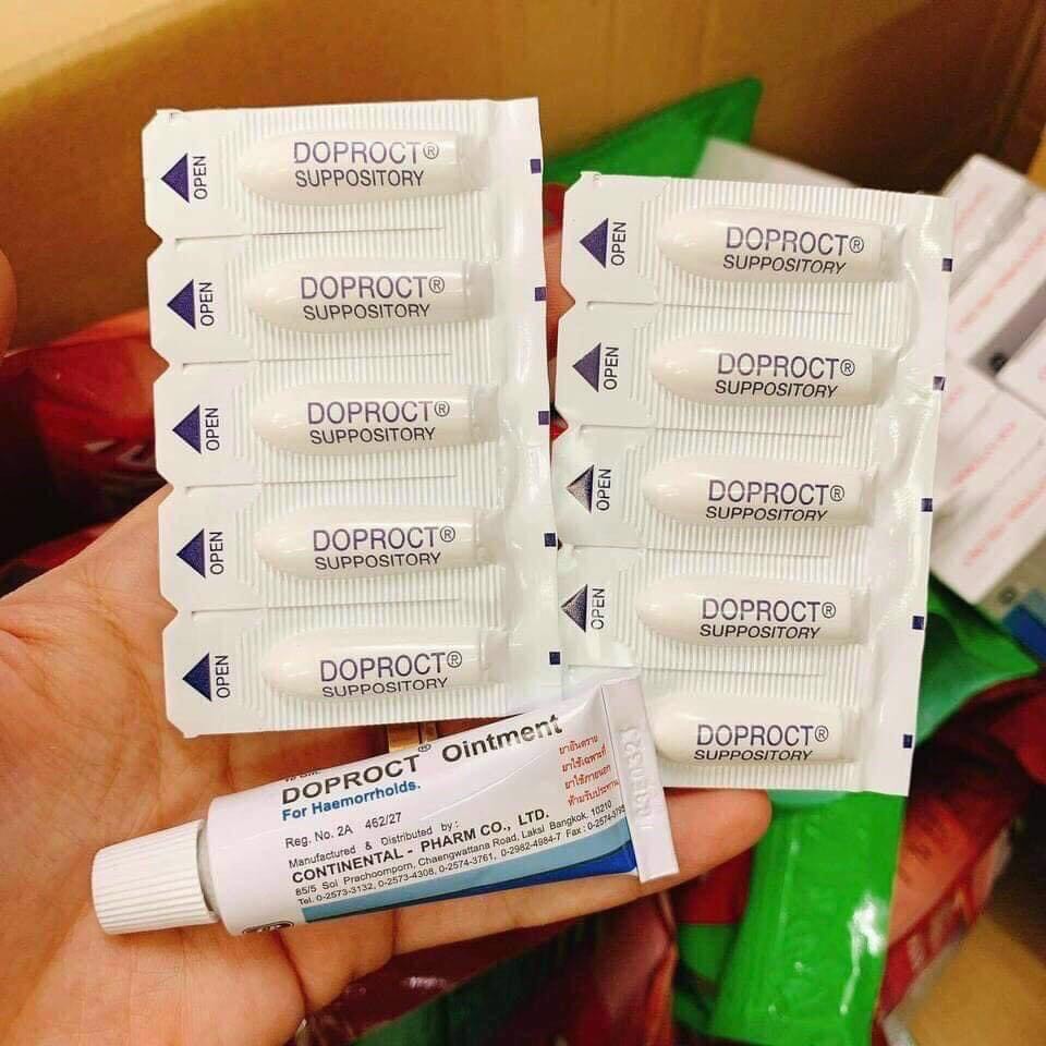 Kem bôi và viên đặt trĩ doproct thái lan