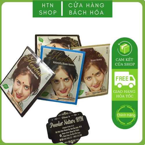 Combo 4 gói bột henna nhuộm tóc thảo dược nguyên chất Ấn Độ -nâu đỏ nguyên thủy lá henna