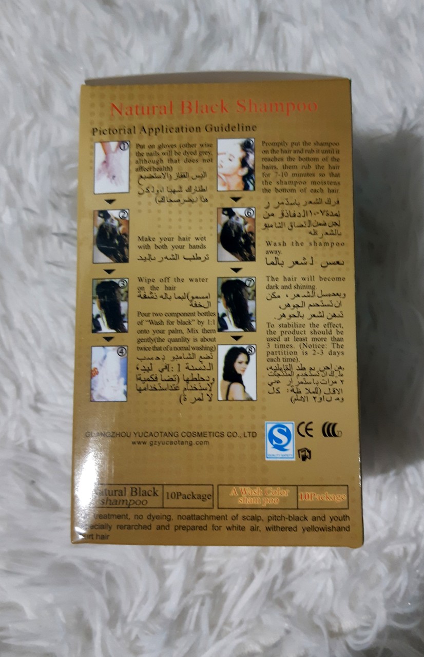 ]DẦU GỘI NHUỘM TÓC ĐEN - gội là Đen [nguyên hộp 10 gói]