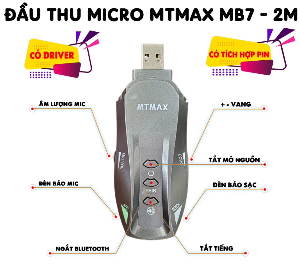 Micro karaoke dành cho ô tô MTMax BX7 / BX7-2M