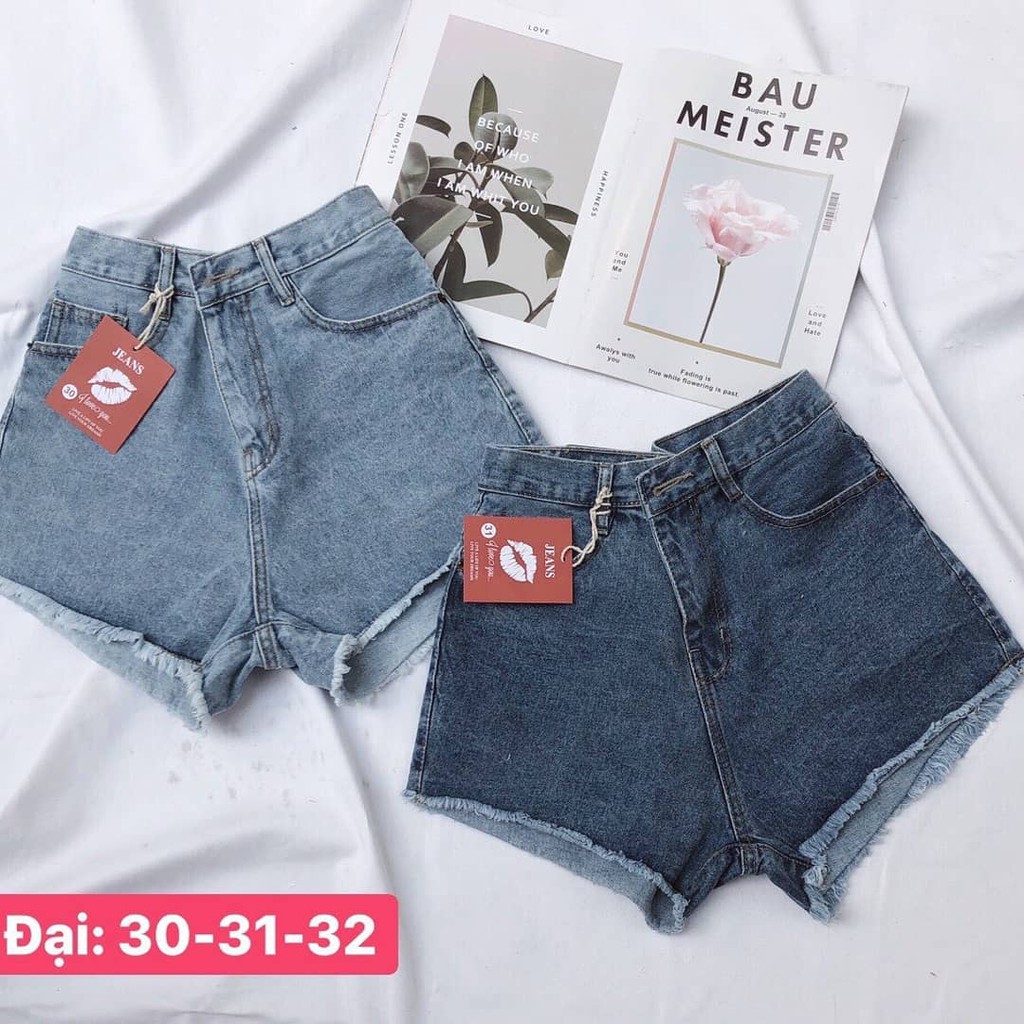 Quần short jeans nữ trơn có size lớn