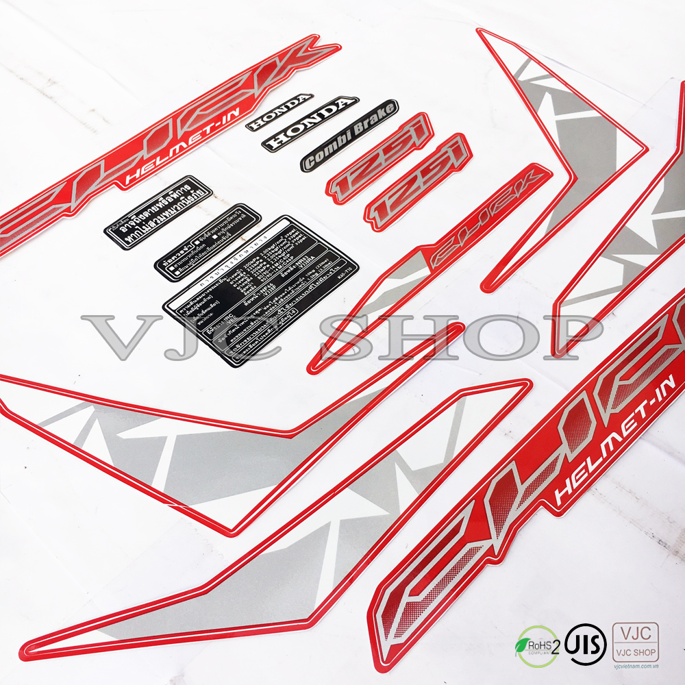 Bộ tem xe Click 2017, các màu lựa chọn cho decal xe Click