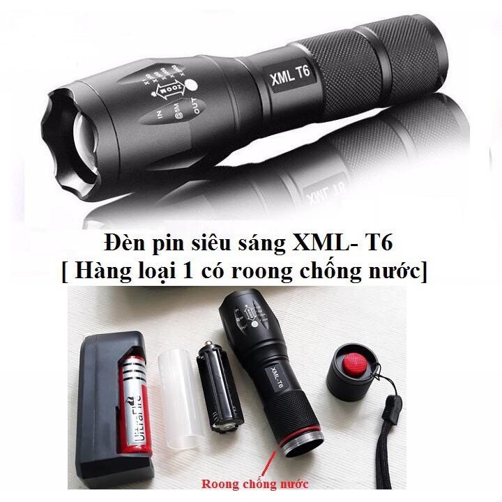 Đèn Pin T6 Đít Đỏ Có Ron Cao Su Chống Nước