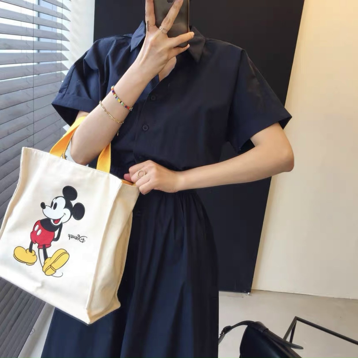 Đầm sơ mi bo eo form dài 3 màu