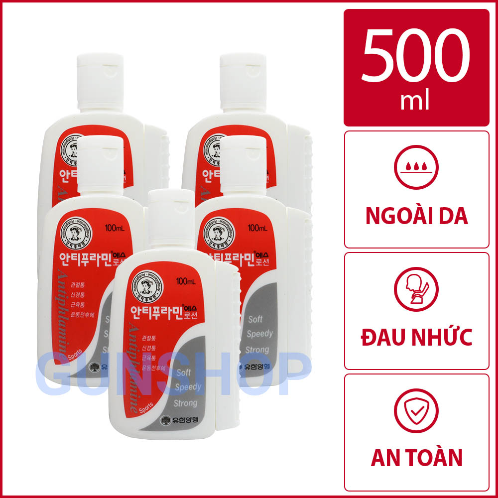 Bộ 5 chai dầu nóng hàn quốc antiphlamine - xoa bóp nhức mỏi - chai 100ml -