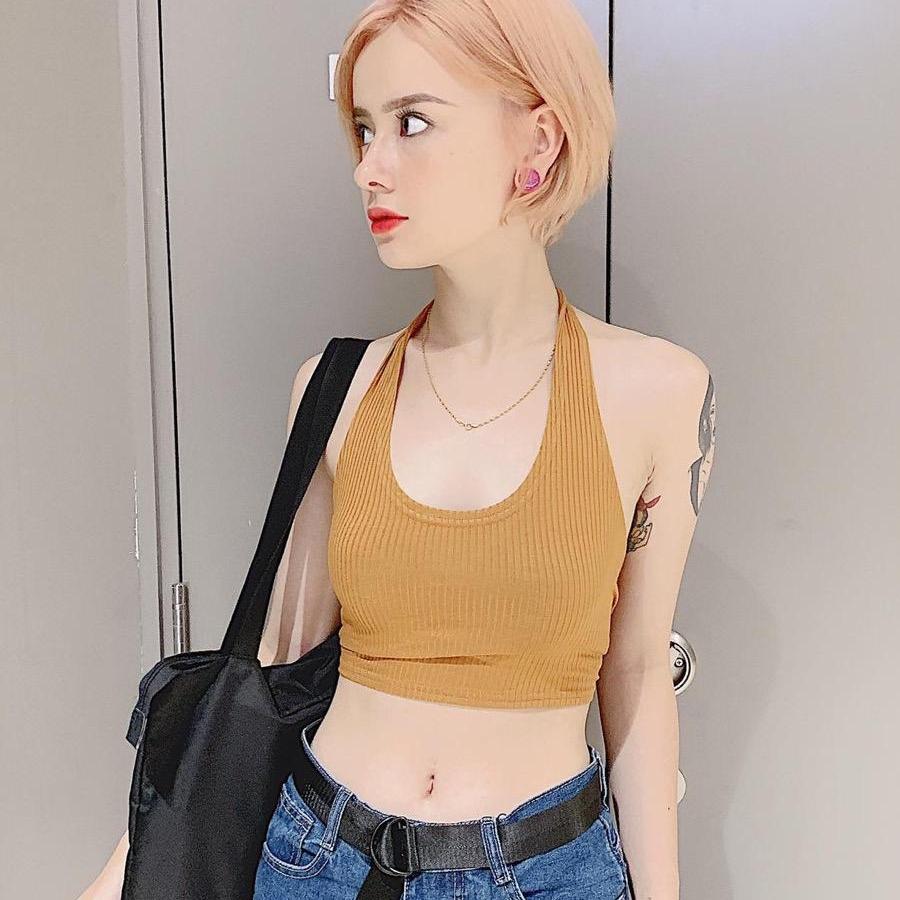 Áo croptop cột eo