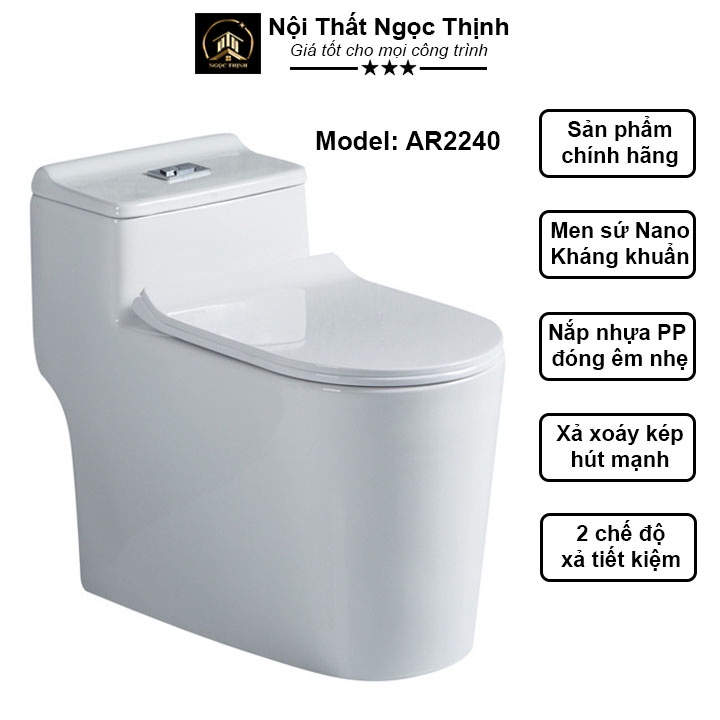 Bồn cầu đúc liền khối men sứ Nano Arino AR