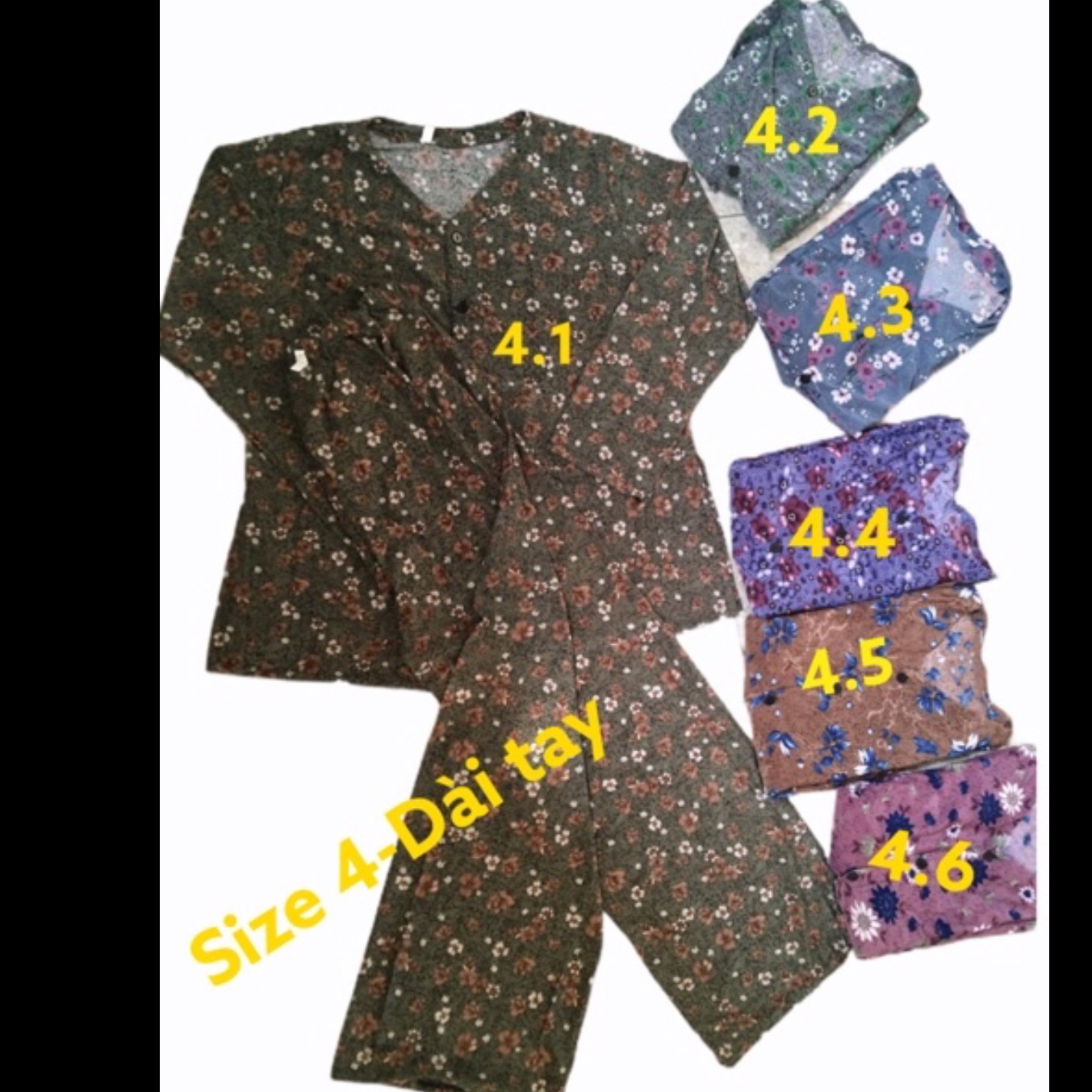 Bộ bà già túi tay dài thun lạnh. size 40-67kg