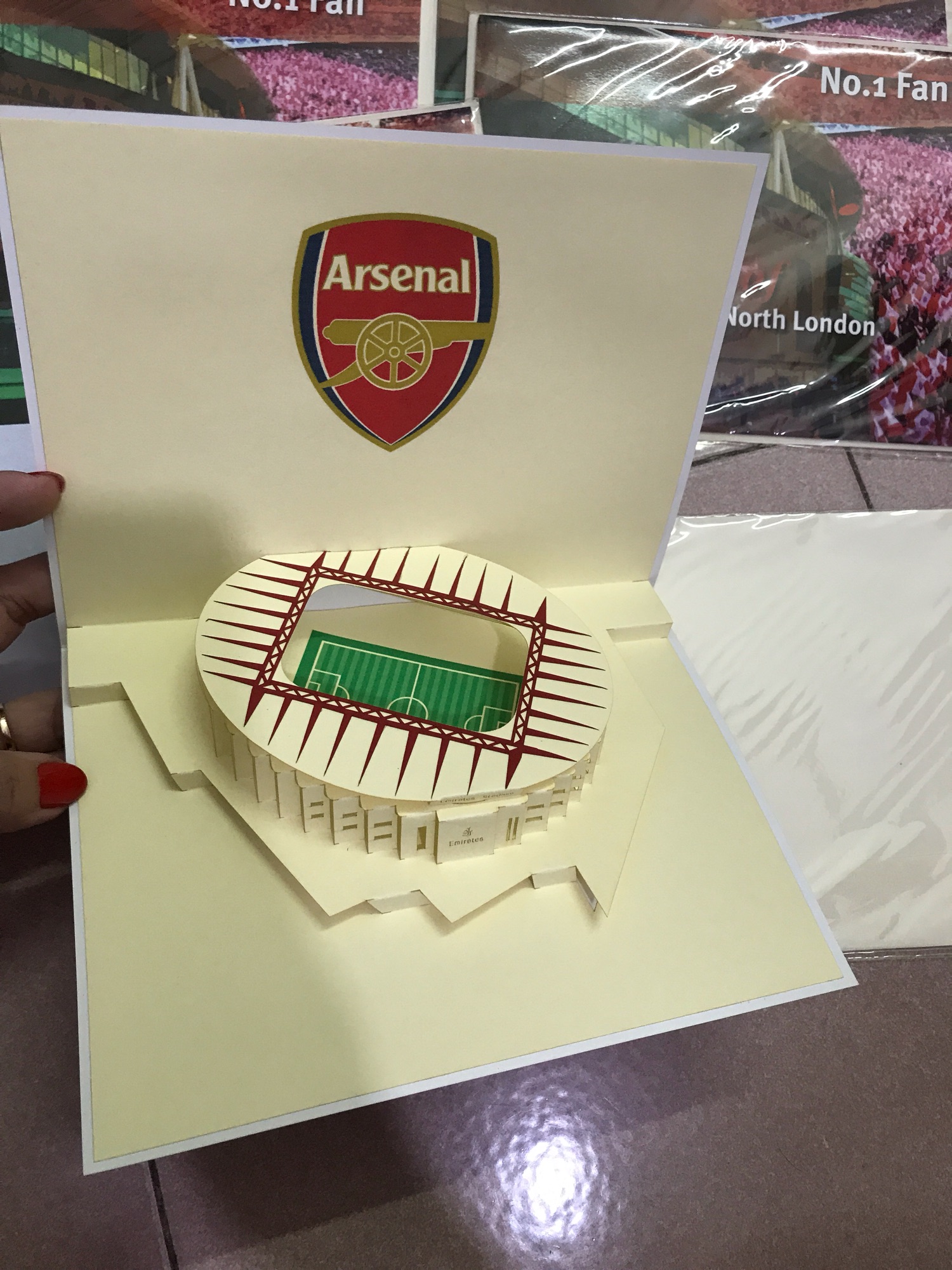 Sân Bóng  Arsenal - Stadium - Thiệp 3D ( mở 90 độ )