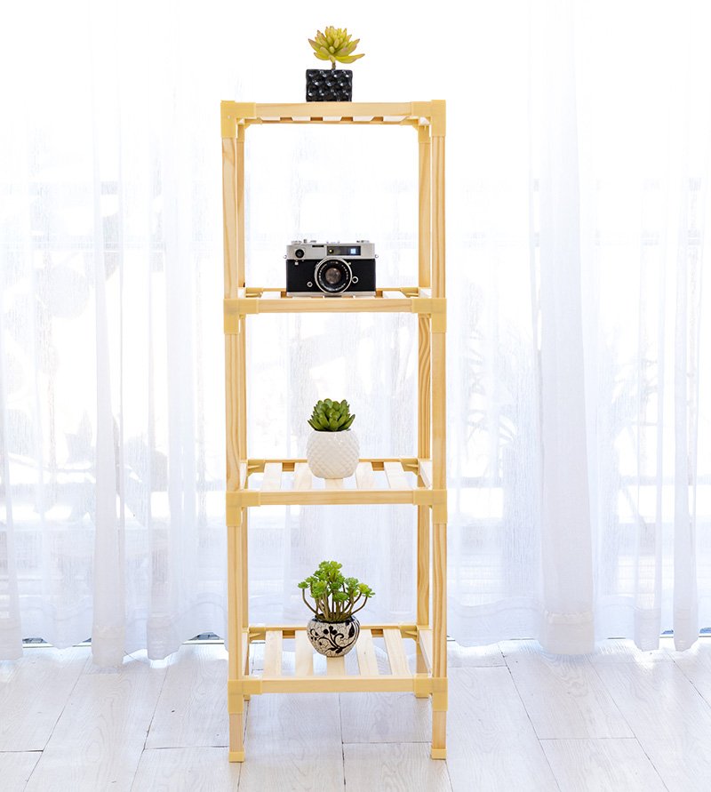 Kệ Gỗ vuông 4 tầng trang trí để chậu cây