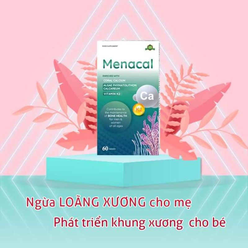 Menacal - Canxi từ tảo biển và san hô (Hộp 60 viên)