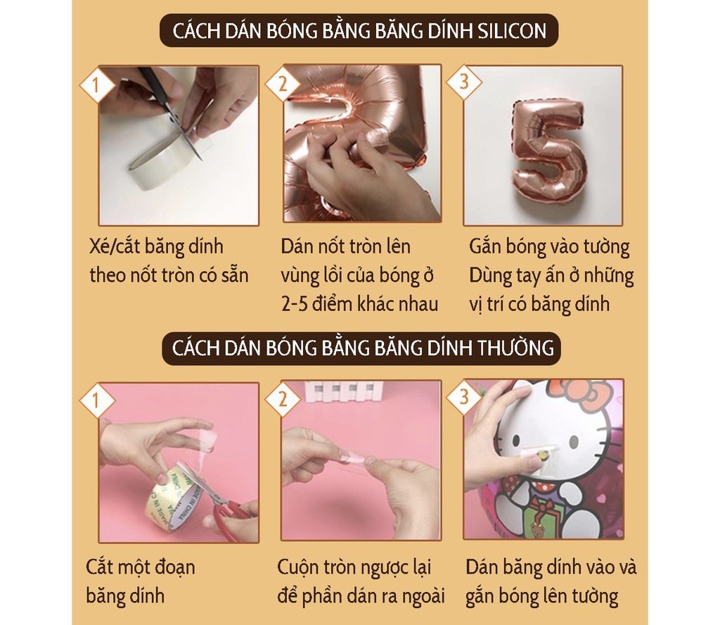 Set Bóng Trang Trí Sinh Nhật Phong Cách Hàn Quốc