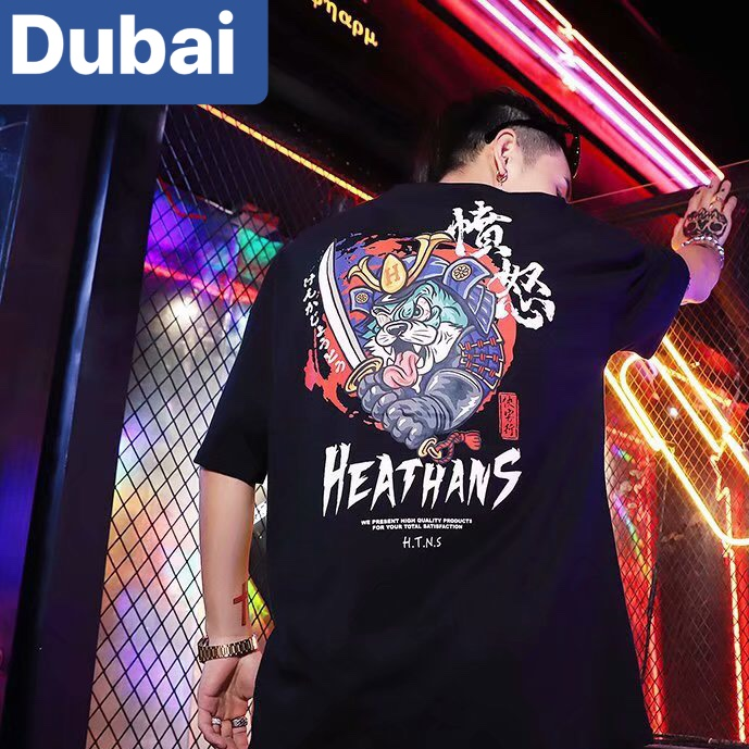 ÁO THUN NAM NỮ MÈO SAMURAI FORM RỘNG HOT TREND MẠNH MẼ SÀNH ĐIỆU VẢI DÀY MIN - DUBAI FASHION