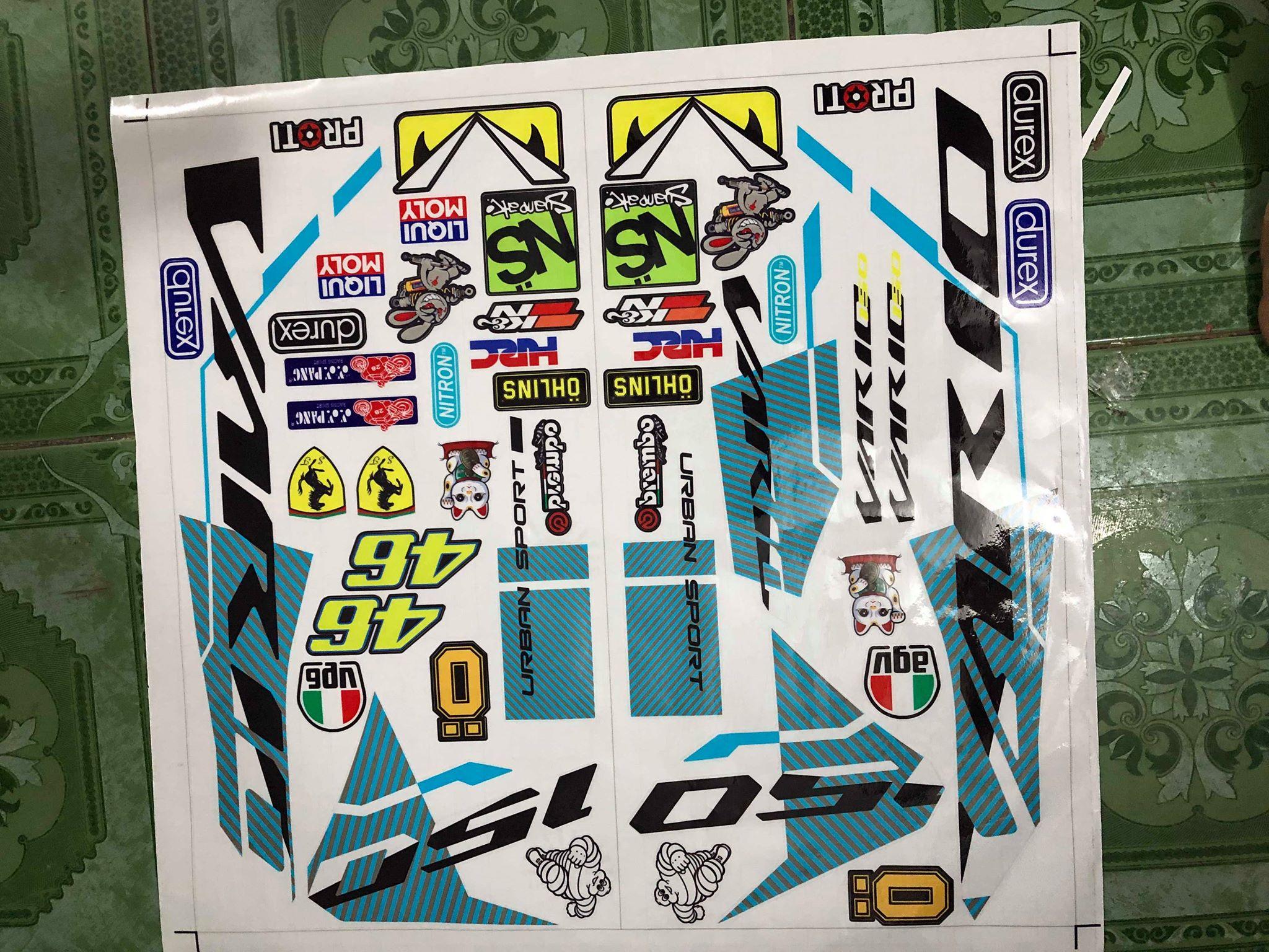 [ QUÍ KHÁCH VUI LÒNG MANG TEM RA TIỆM CHO THỢ DÁN] TEM RỜI vario 150 in decal trong dán xe bạc
