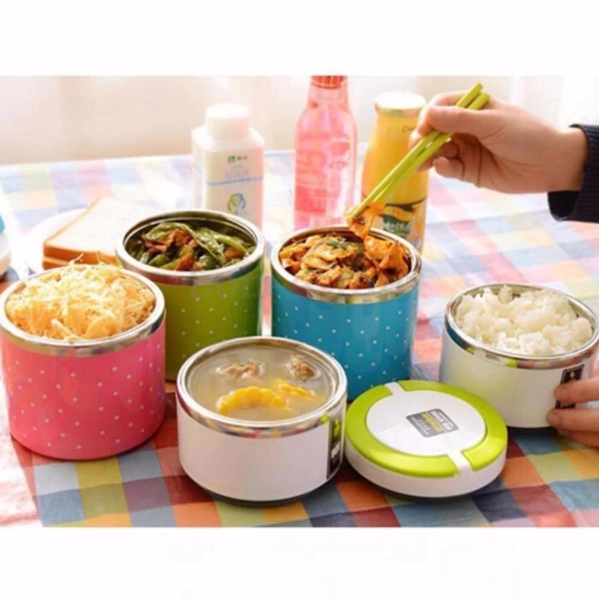 Cặp lồng cơm 3 tầng chấm bi
