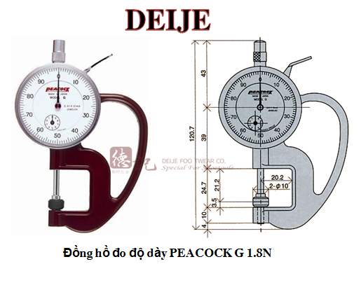 Đồng hồ đo độ dày PEACOCK G 1.8N Nhật Bản