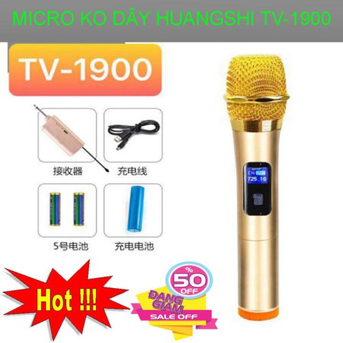 Micro karaoke ko dây HUANGSHI TV-1900 💝 Freeship 💝 micro không dây hát karaoke giá rẻ