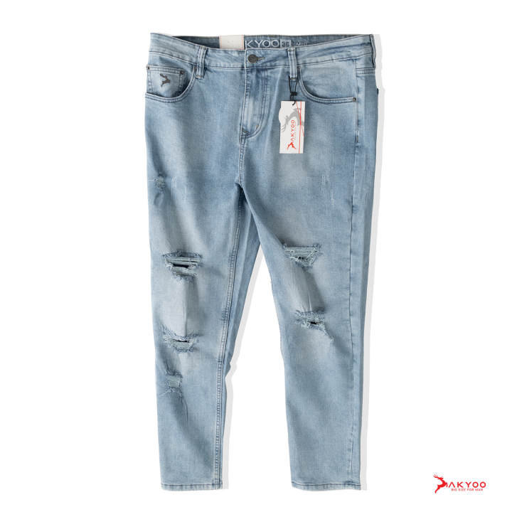 Quần Jean Xanh Rách Xước Phong Cách Trẻ&hellip;