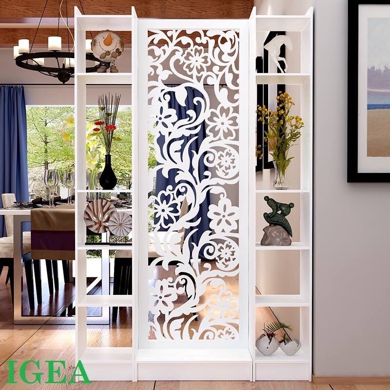 Vách ngăn bình phong hoa cúc ( 1 vách 2 kệ) IG483