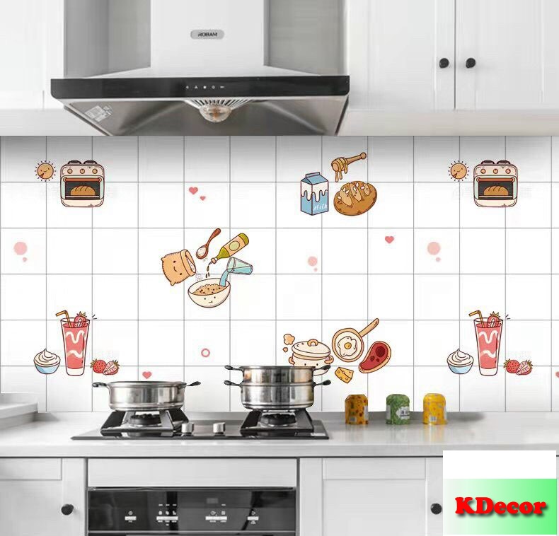 [SALE]  3 mét Giấy decal dán bếp tráng nhôm chịu nhiệt khổ 60cm, mặt sau có sẵn keo
