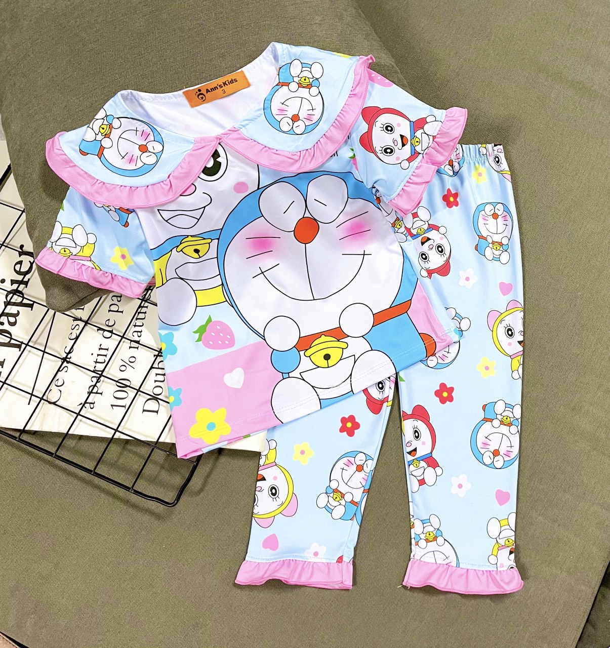 Thun lạnh 3D Tay ngắn quần dài