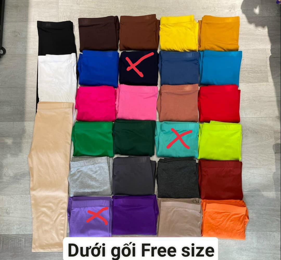 (40-72kg) Quần legging nữ lửng dưới gối thun thái RAINBOW (legging nữ lửng qua gối)