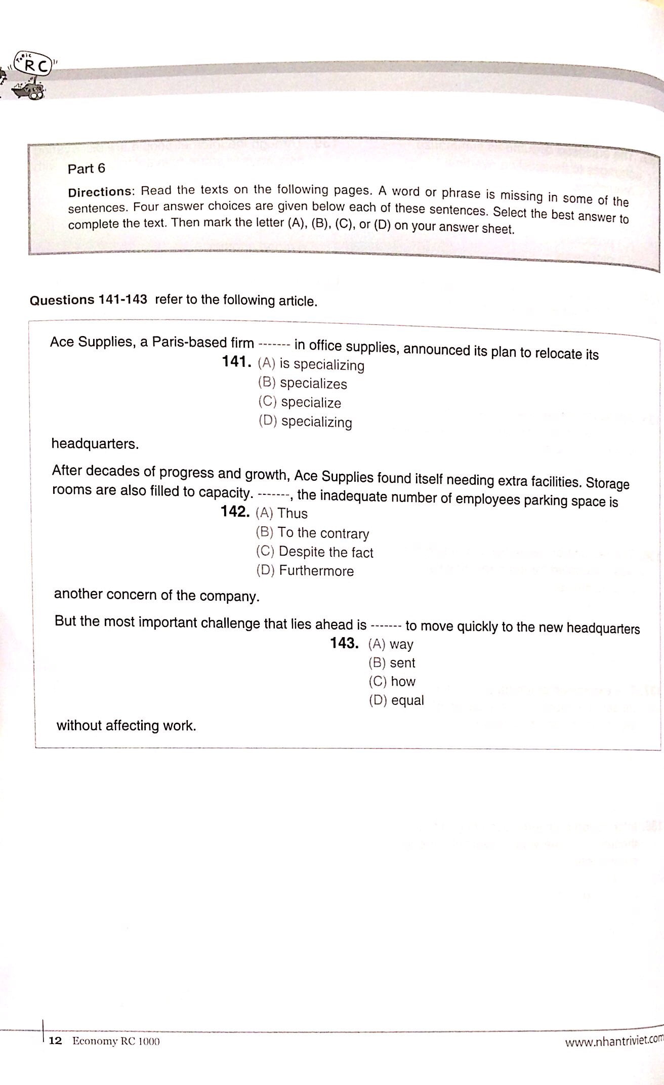 Fahasa - Economy TOEIC RC1000 Volume 1