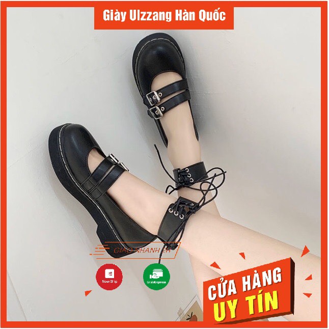 Giày ulzzang 2 quai ngang cổ dây hot hit mã 102- cổ dây