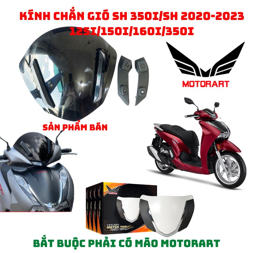 Kính chắn gió sh 350i motorart chính hãng cho sh 350i, sh 20, sh 212, sh 22, sh 23