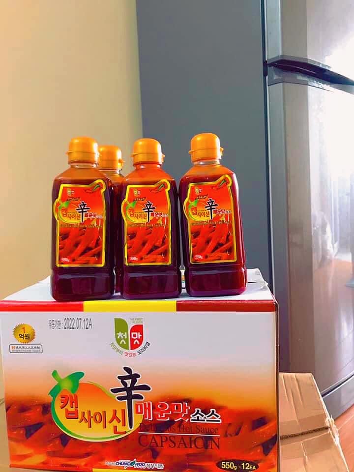 Tinh Dầu Ớt Cay Hàn Quốc 550ml (nấu mì cay, bánh gạo cay, gà xào cay....)