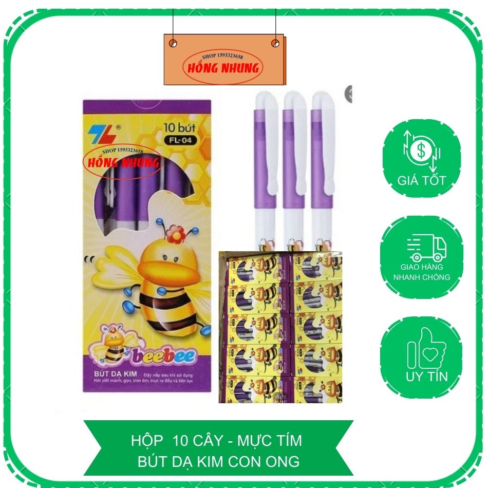 [ HCM] 01 Cây Bút Dạ Kim Beebee FL-04 Màu Tím Ngòi 0.3mm
