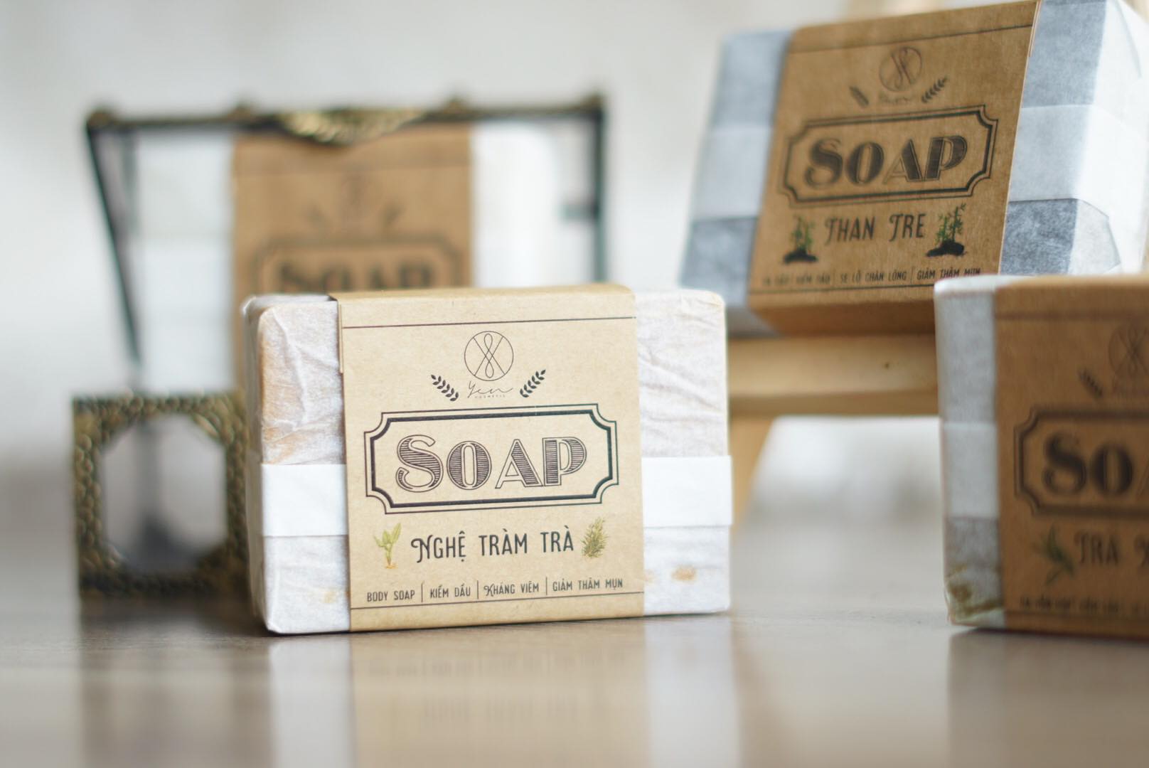 Soap nghệ - tràm trà giải quyết mụn lưng