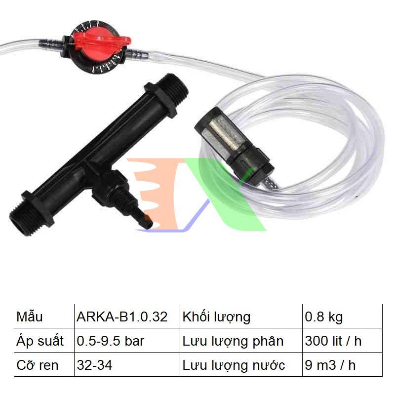 Bộ châm phân Venturi G1 Ren 34 , Thiết bị châm bón phân tự động, châm bón phân cho hệ thống tưới