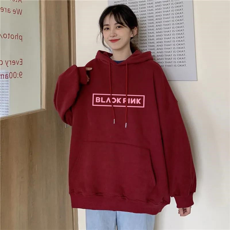 BLACKPINK同款卫衣连帽男女情侣装LISA朴彩英周边衣服长袖上衣潮