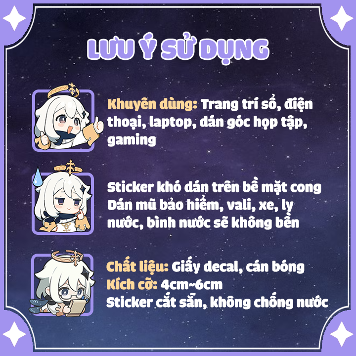 [Genshin Impact] Sticker Eula - Chibi eula ( set 20 pcs)
