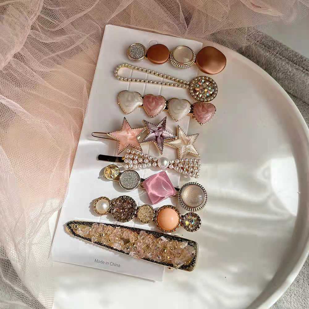 Set 5 Kẹp Tóc Ngọc Trai Đính Hạt Siêu yêu ( Ngẫu Nhiên)