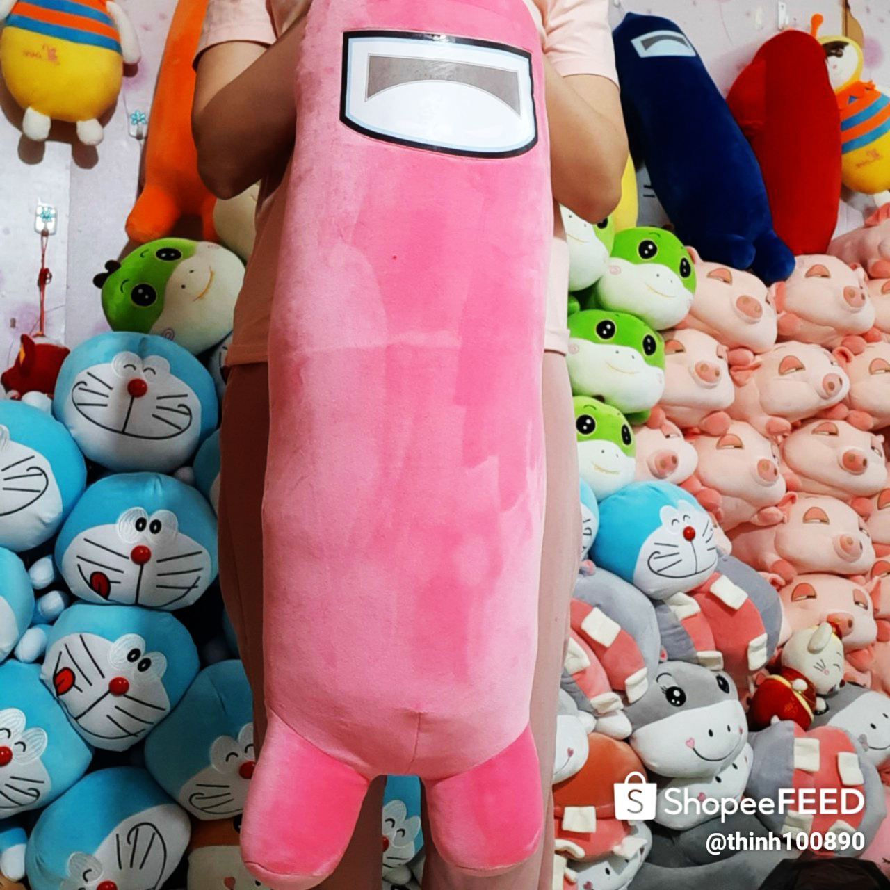 Gấu bông gối ôm among us mắt trơn vải miniso mềm mịn cao cấp