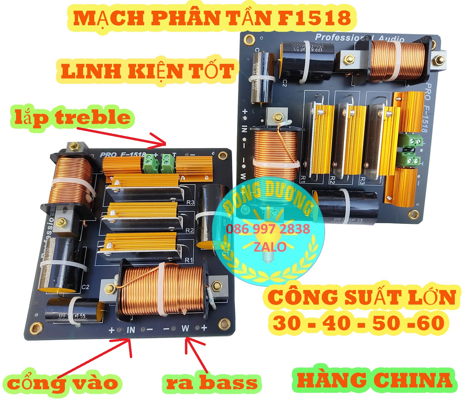 MẠCH PHÂN TẦN FULL ĐƠN F1518 - CÔNG SUẤT LỚN - GIÁ HAI MẠCH