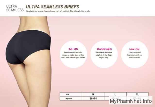 Quần lót Uniqlo (quần chíp Uniqlo) không viền(Đen)