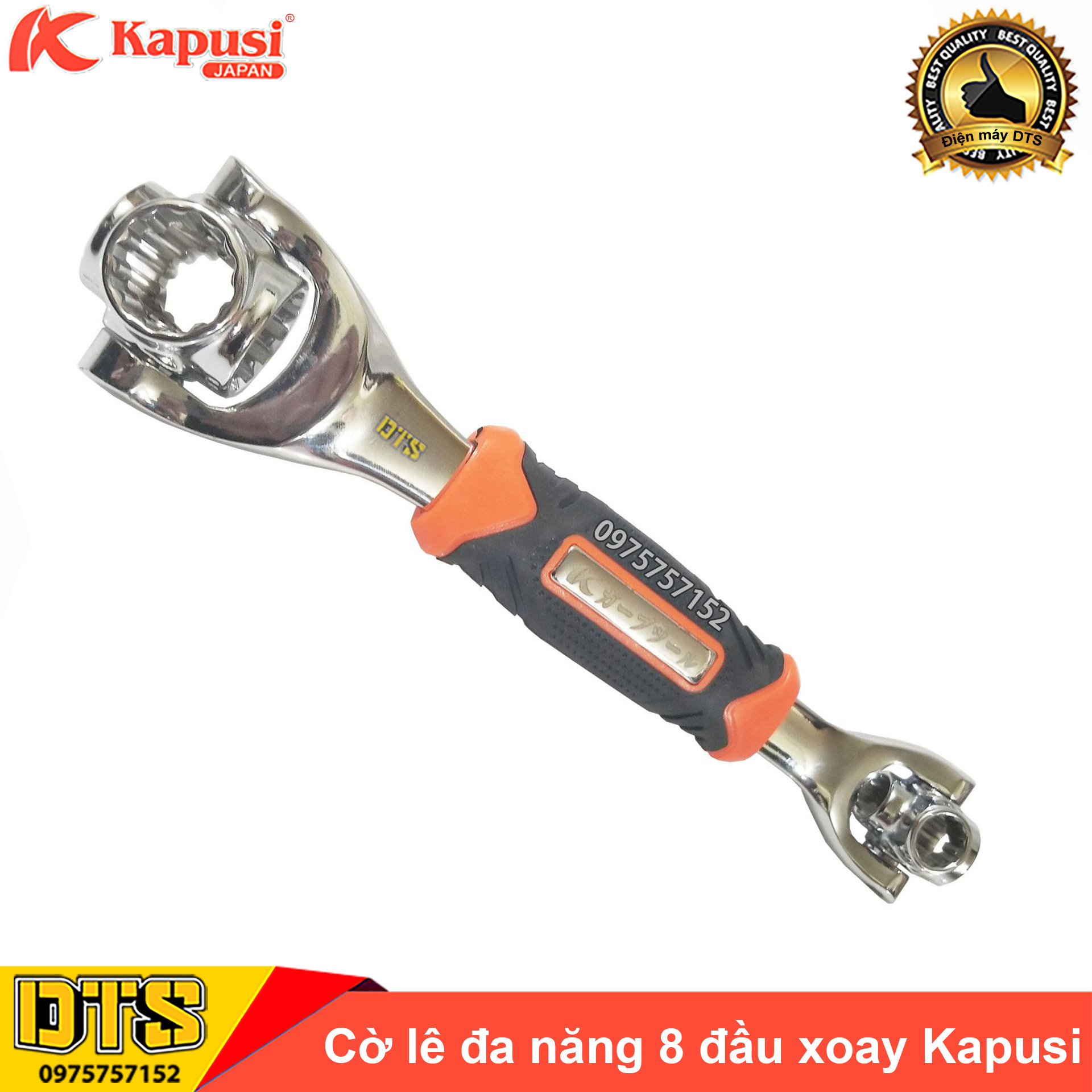 Cờ lê đa năng 8 đầu xoay Kapusi JAPAN, 48 chức năng 1, thép hợp kim cứng