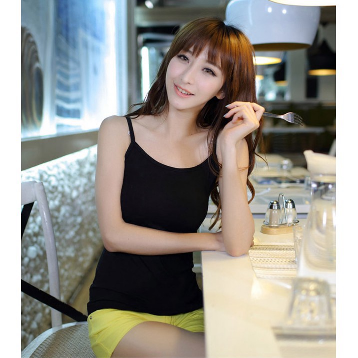 {EVACICI} Áo thun 2 dây vintage hàn quốc
