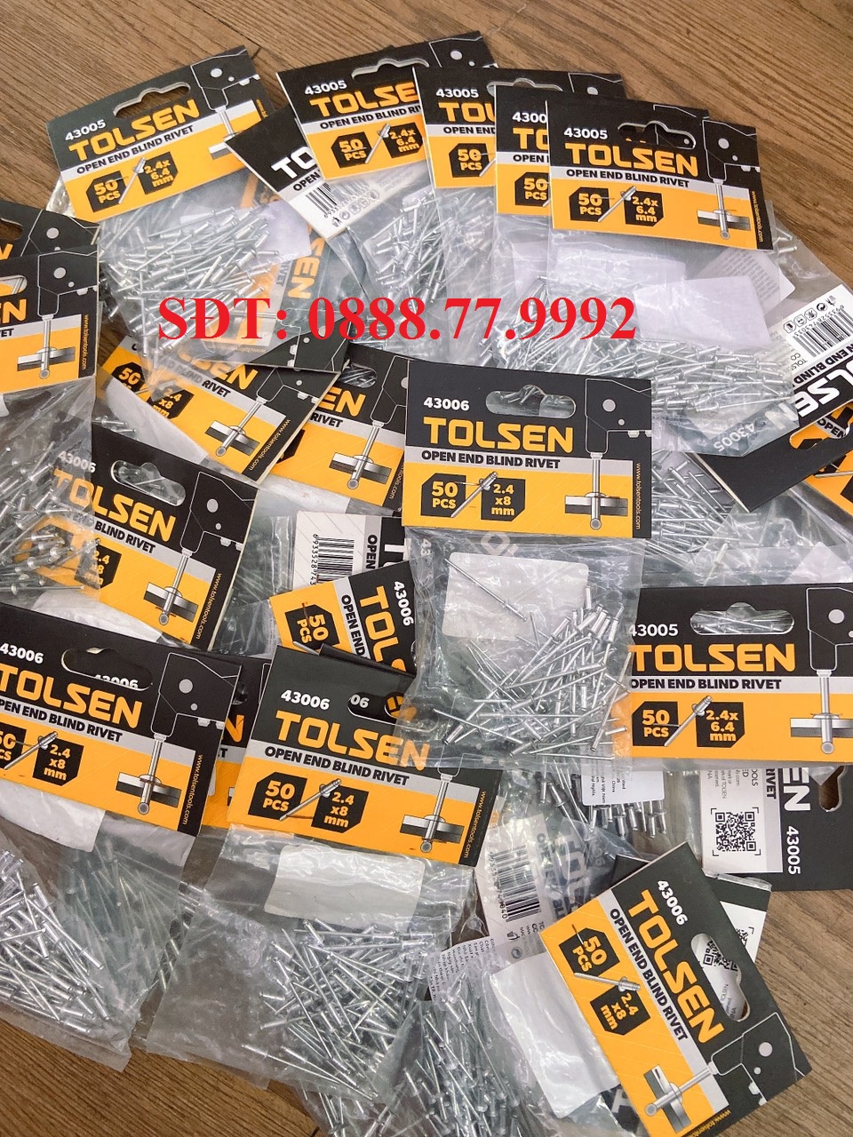 BỌC 50 ĐINH RIVE 2.4x6.4mm tolsen 43005