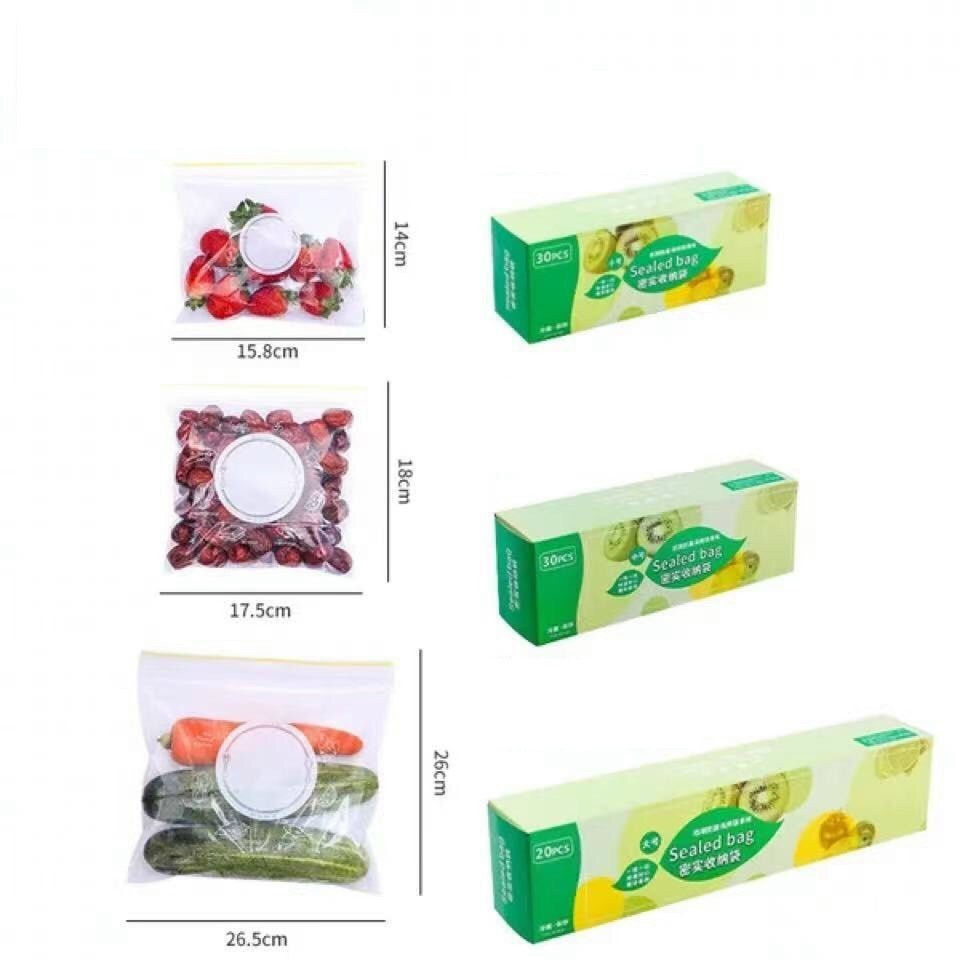 Set 3 hộp túi zip đựng thực phẩm có khoá(combo 80 túi)